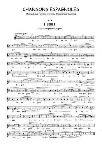 Chansons espagnoles 4. Silence Partitions gratuites